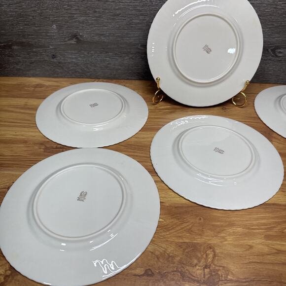 Lenox Hollyberry Salad Plates Fluted Special 8 1/2” Dimension Rim USA~set Of 6 - Picture 9 of 10